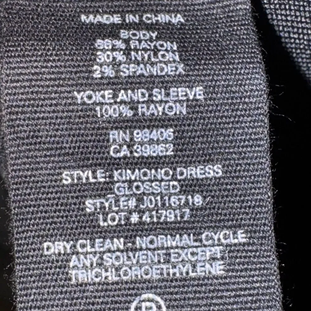 NWT Theory Kimono Illusion Fitted Dress in Black Glossed Women Size Small S LBD - Picture 16 of 16